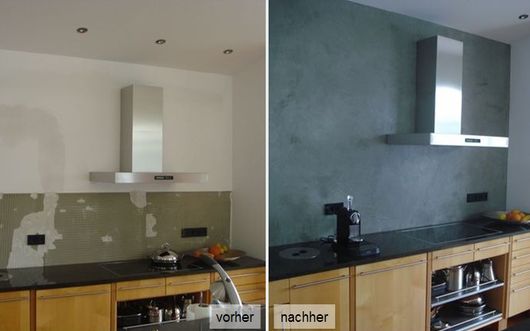 Malerische Wohnideen - Küchenwand - vorher und nachher